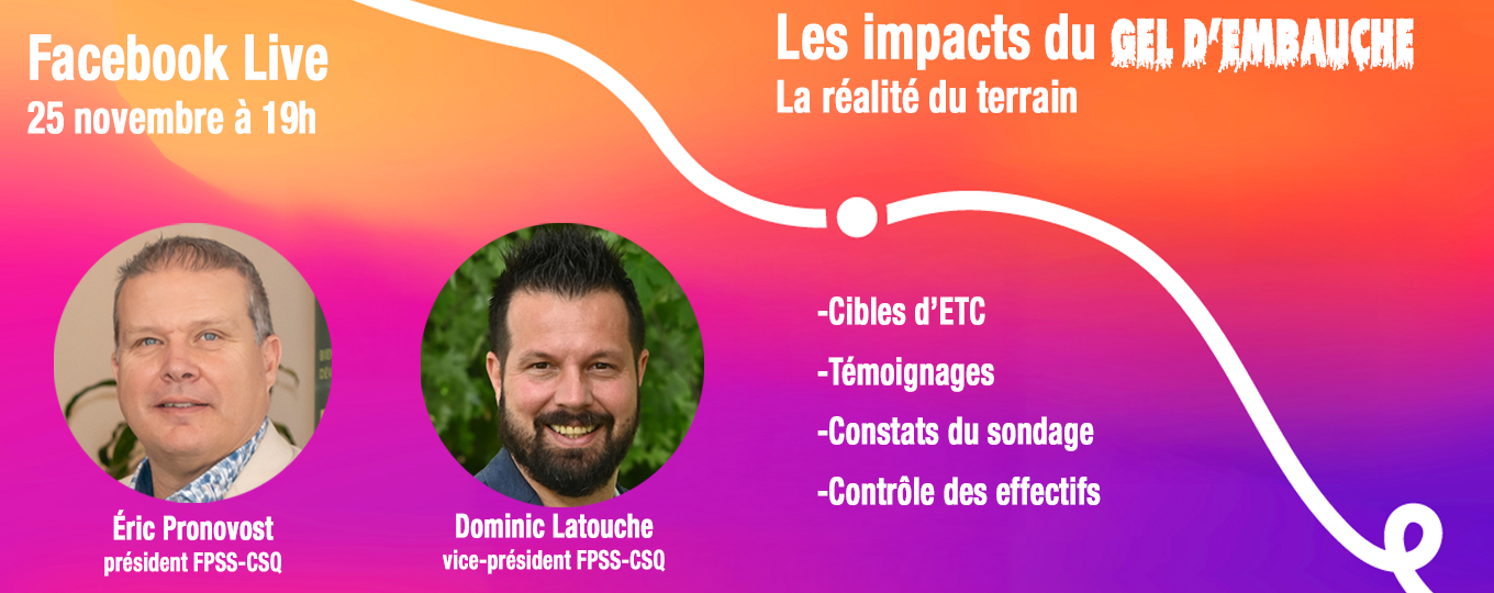 Facebook Live – Les impacts du gel d’embauche : La réalité du terrain